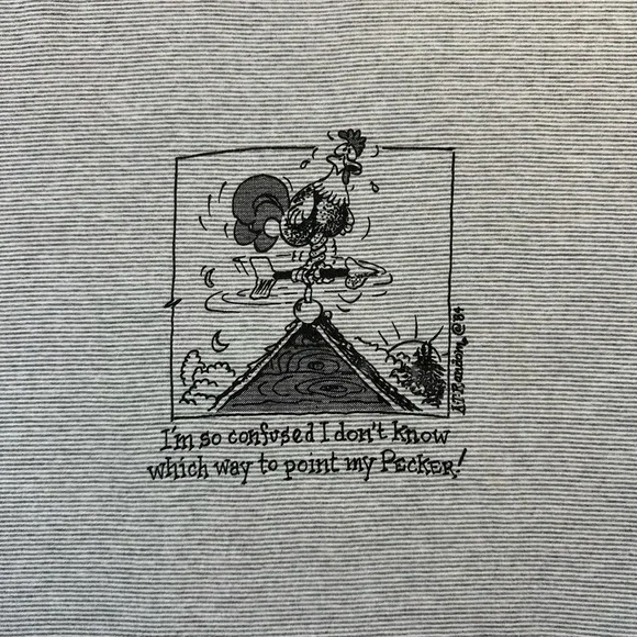 Vintage 80s Rooster Don’t Know Where To Point My Pecker T-shirt - Picture 4 of 4